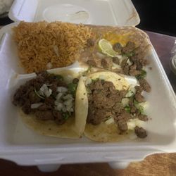 Carne asada taco platter-$14.00
