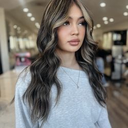 Dollhouse Salon - Partial highlights by Sahel. Instagram @hairbysaahel Text to book: 408-348-6341
