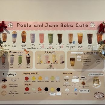 Paula & Jane Boba Cafe - Menu - Bubble Tea Near Me - Willimantic, Connecticut