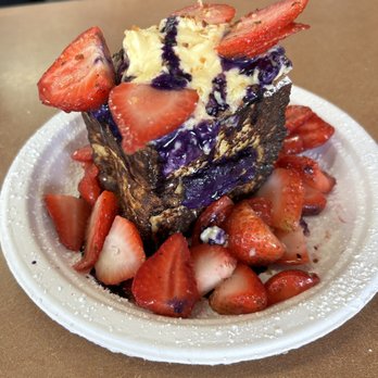 Button Up Cafe - Ube U. Stuffed Ube Cheesecake French Toast - Breakfast & Brunch Near Me - Pearl City, Hawaii Button Up Cafe - Ube U. Stuffed Ube Cheesecake French Toast - Breakfast & Brunch Near Me - Pearl City, Hawaii
