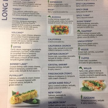 Trapper's Sushi - Sushi menu part 2 - Sushi Bars Near Me - Lacey, Washington Trapper's Sushi - Sushi menu part 2 - Sushi Bars Near Me - Lacey, Washington