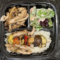 Zaytune Mediterranean Grill - Hot juicy chicken kabobs with fresh bright salad
