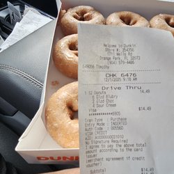 Dunkin' - Receipt showing other flavors