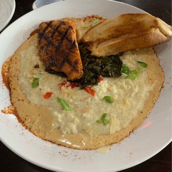 District 924 - Salmon Greens on Grits. - New American Near Me - Winston-Salem, North Carolina District 924 - Salmon Greens on Grits. - New American Near Me - Winston-Salem, North Carolina