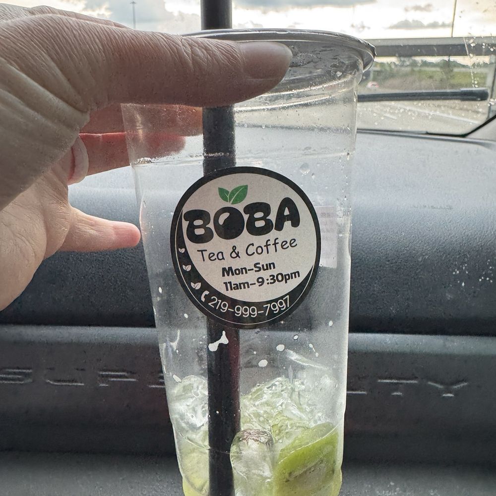 Boba Tea & Coffee - Empty Kiwi Jasmine Green Tea that was slurped down so fast. - Coffee & Tea Near Me - Munster, Indiana