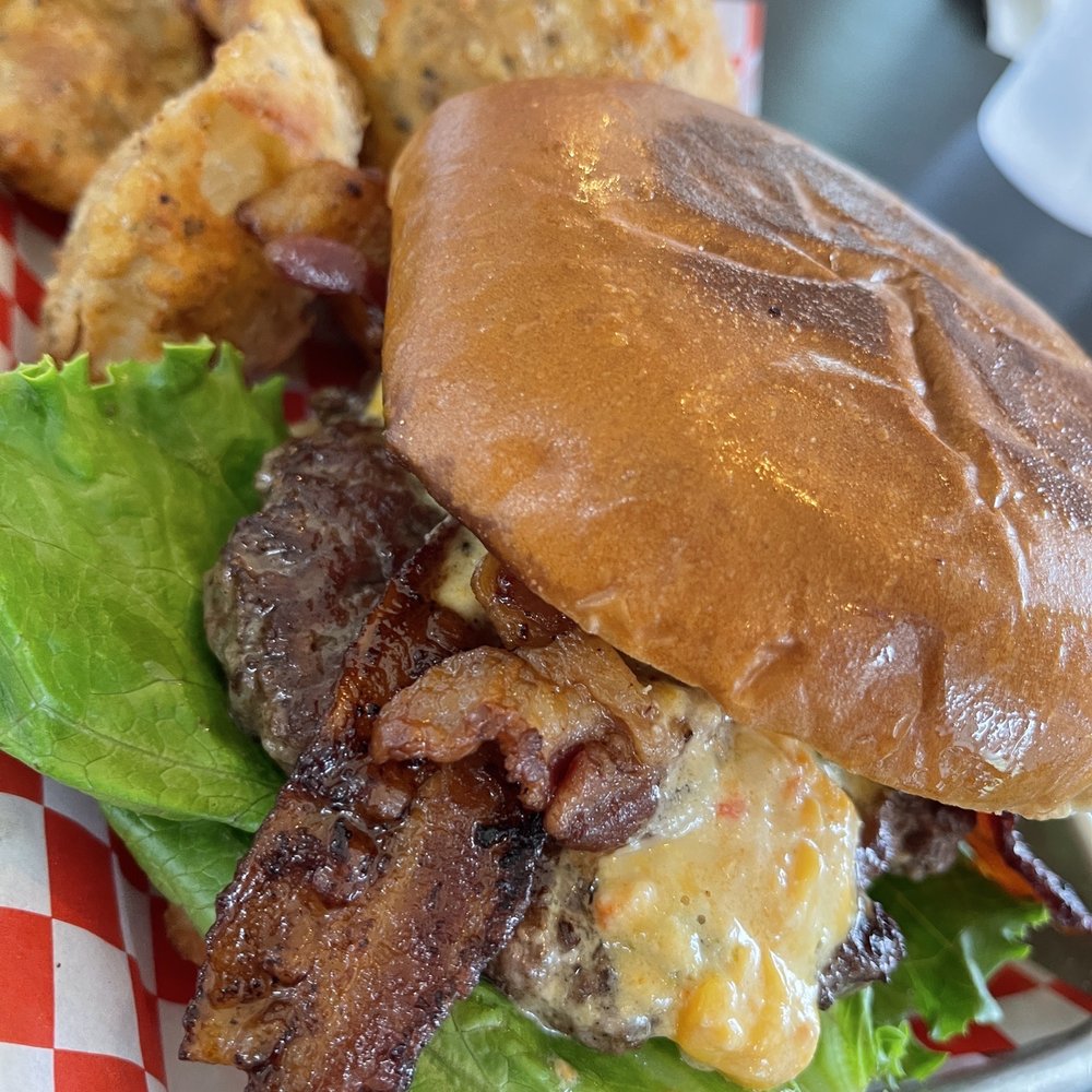 Corner Cafe Pilot Point - Jalapeño pimento bacon cheese burger - Breakfast & Brunch Near Me - Pilot Point, Texas