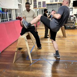 East-West Wing Chun Kung Fu - Practicing our kicks. Yes, we do kick in Wing Chun