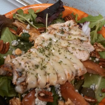 Dash Inn - Caramel apple chicken salad with maple-bacon vinegarette dressing - Burgers Near Me - Youngstown, Ohio Dash Inn - Caramel apple chicken salad with maple-bacon vinegarette dressing - Burgers Near Me - Youngstown, Ohio