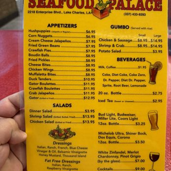 Seafood Palace - Appetizer/Drink Menu - Seafood Near Me - Lake Charles, Louisiana Seafood Palace - Appetizer/Drink Menu - Seafood Near Me - Lake Charles, Louisiana
