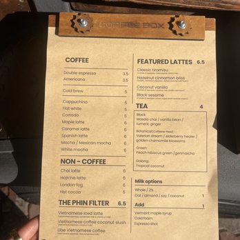 Coffee Box - menu - Coffee & Tea Near Me - Atlanta, Georgia Coffee Box - menu - Coffee & Tea Near Me - Atlanta, Georgia