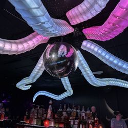 Hanging decor above bar