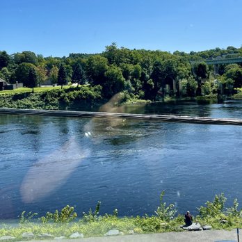 Cushnoc Brewing - A view from our table, with the fort just in view across the river. - Breweries Near Me - Augusta, Maine