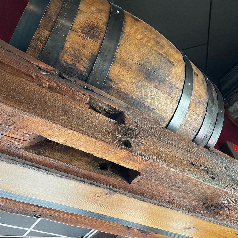 Sebastian's Ale and Whiskey House - a wooden barrel on the ceiling - Sports Bars Near Me - Brookfield, Illinois