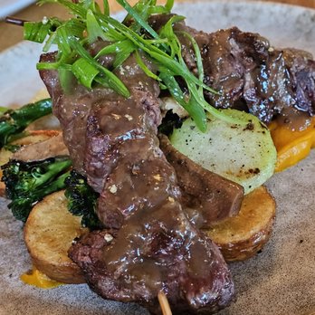 Bloom - The large portion of the Beef Skewers. - Tapas/Small Plates Near Me - Roanoke, Virginia