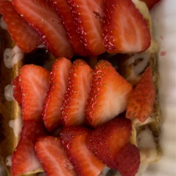 Waffle Love - Churro Waffle with strawberries - Waffles Near Me - Northridge, California Waffle Love - Churro Waffle with strawberries - Waffles Near Me - Northridge, California