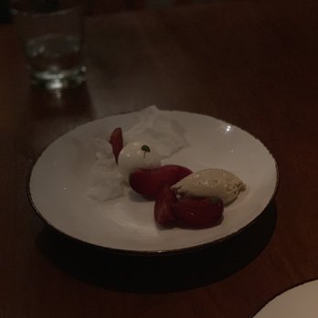 Blue Duck Tavern - Ginger mousse with jasmine tea ice cream and pluma - New American Near Me - Washington, DC, District of Columbia