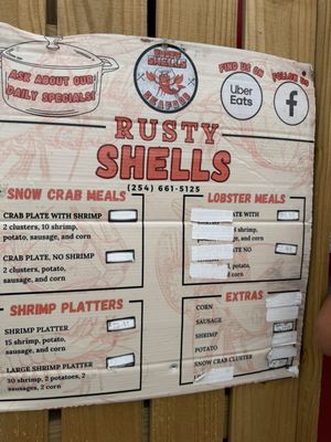 Menu photo 1 Rusty Shells Belton, TX