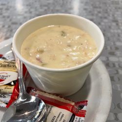 Mr. D's Diner - Calendar girl who is lost to the world, Stay alive  Shrimp Skewer Special w/ tots of tater and chowder of clam from #MrDsDiner