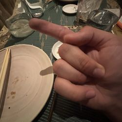 Sora Sushi & Bar - Dirty finger after touching the table.