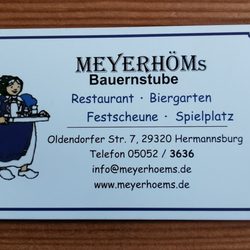 Meyerhöm's Bauernstube - Visitenkarte