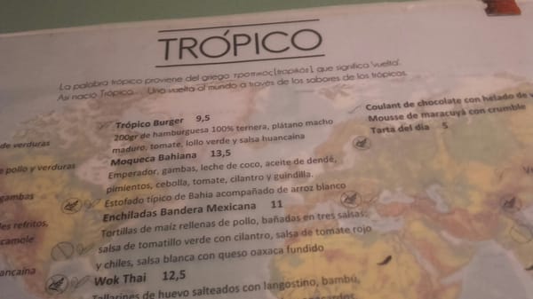 Menu photo 1 Tropical Barcelona, B Menu photo 1 Tropical Barcelona, B
