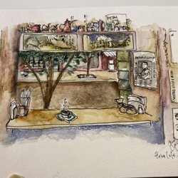 Petra Cafe - Window view and Turkish coffee