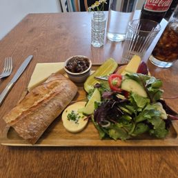 Salad, Butter,Bread, Onion Relish, Apples a Pickle, Cheese Salad, Butter,Bread, Onion Relish, Apples a Pickle, Cheese