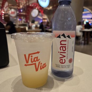 Ivan Ramen - Yuzu Lemonade ($5.00 per my receipt) and Evian ($6.00) - Noodles Near Me - Las Vegas, Nevada