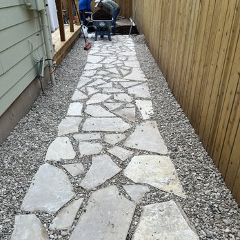 Cielos Lawn Service - Limestone walkway - Landscaping Near Me - Austin, Texas Cielos Lawn Service - Limestone walkway - Landscaping Near Me - Austin, Texas