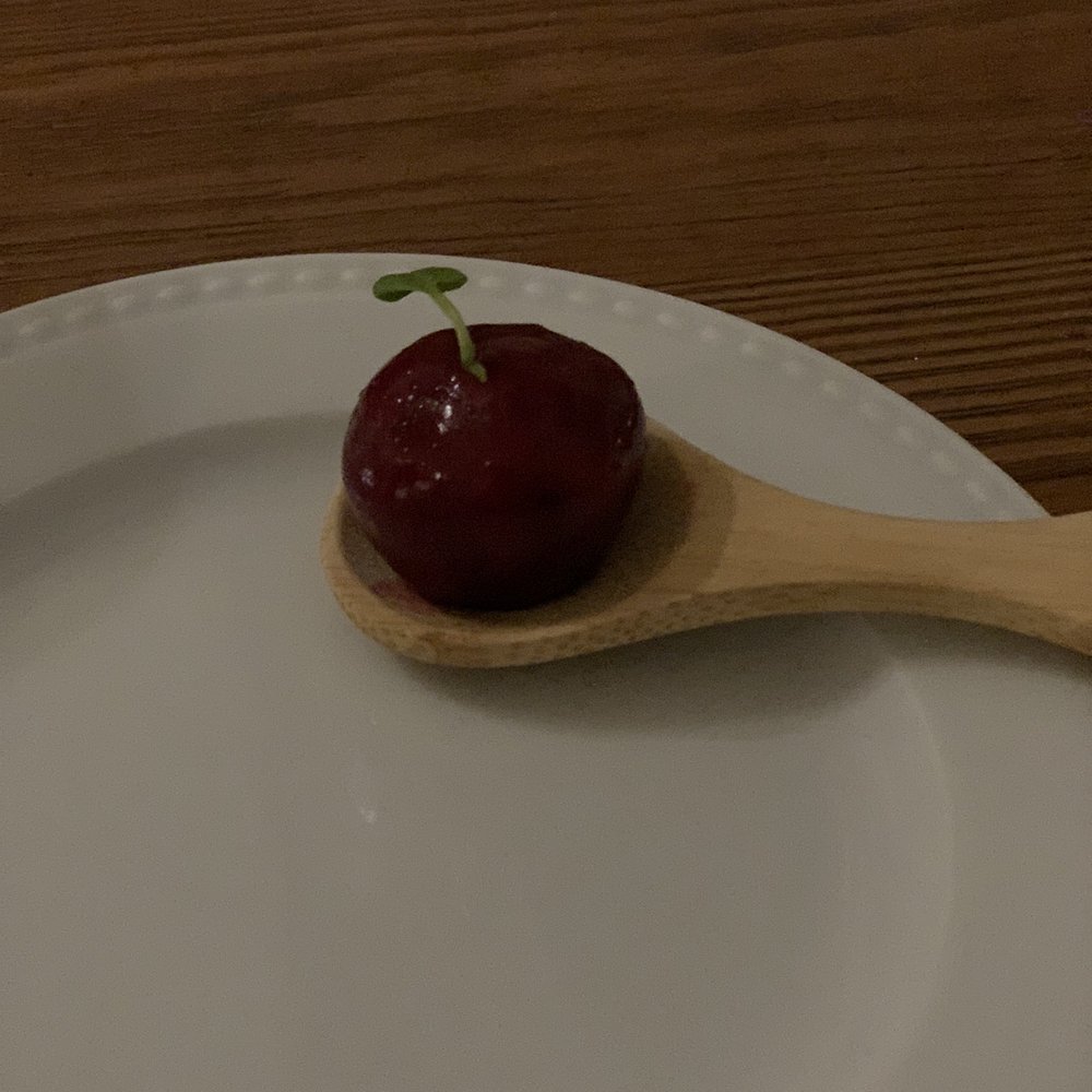 Vic Braseria - Goat cheese with red fruit glaze. - Brasseries Near Me - Barcelona, B Vic Braseria - Goat cheese with red fruit glaze. - Brasseries Near Me - Barcelona, B