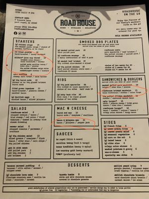 Menu photo 2 Roadhouse Ribs Port Royal, SC