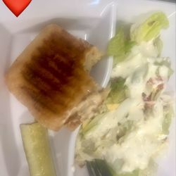 Saladworks - 1/2 salad and sandwich avocado Cobb salad with chipotle chicken n bacon panini with chips