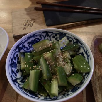 Oak & Coal - Cucumber  salad - this batch wasn't brined long enough, was bland. - Japanese Near Me - Costa Mesa, California
