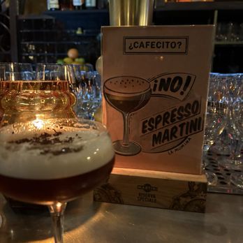 Viva Madrid - Sitting @ entrance bar view ( there is a bar on the other side too) espresso martini - Tapas Bars Near Me - Madrid, M