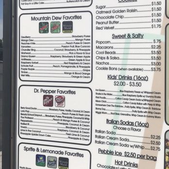 FiiZ Drinks - Partial drink menu - Desserts Near Me - Taylorsville, Utah