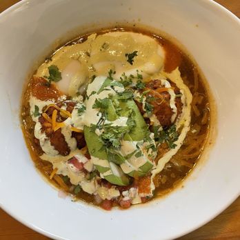 Twisted Egg - Hangover Bowl with two poached eggs.  It comes with one. - Breakfast & Brunch Near Me - Aurora, Colorado