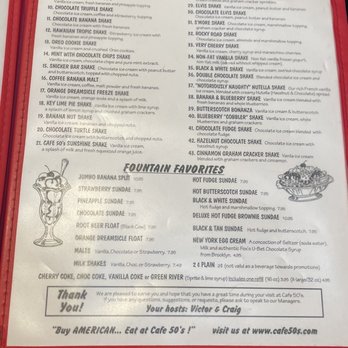 Cafe 50's - Menu - Diners Near Me - Los Angeles, California