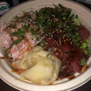 Poke Island - Two protein bowl with crab and tuna, poke sauce and house original sauce - Poke Near Me - Pinellas Park, Florida Poke Island - Two protein bowl with crab and tuna, poke sauce and house original sauce - Poke Near Me - Pinellas Park, Florida