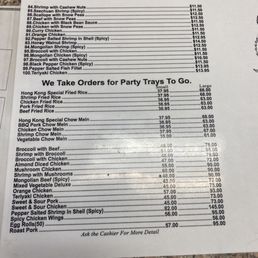 Updated menu with prices 2024