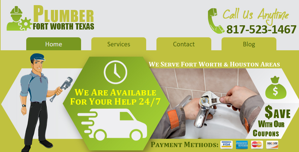 Slide of Plumber Fort Worth Texas