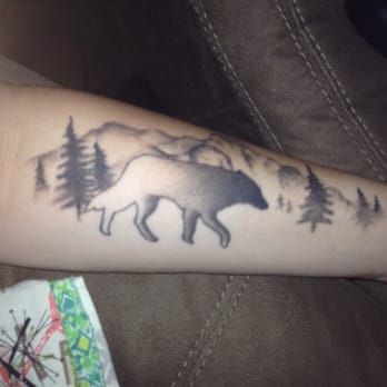 Breakthrough Tattoo - Gabe added in the forestry background and he was even cool enough to fix some of the issues in the wolf. - Tattoo Near Me - Upland, California Breakthrough Tattoo - Gabe added in the forestry background and he was even cool enough to fix some of the issues in the wolf. - Tattoo Near Me - Upland, California