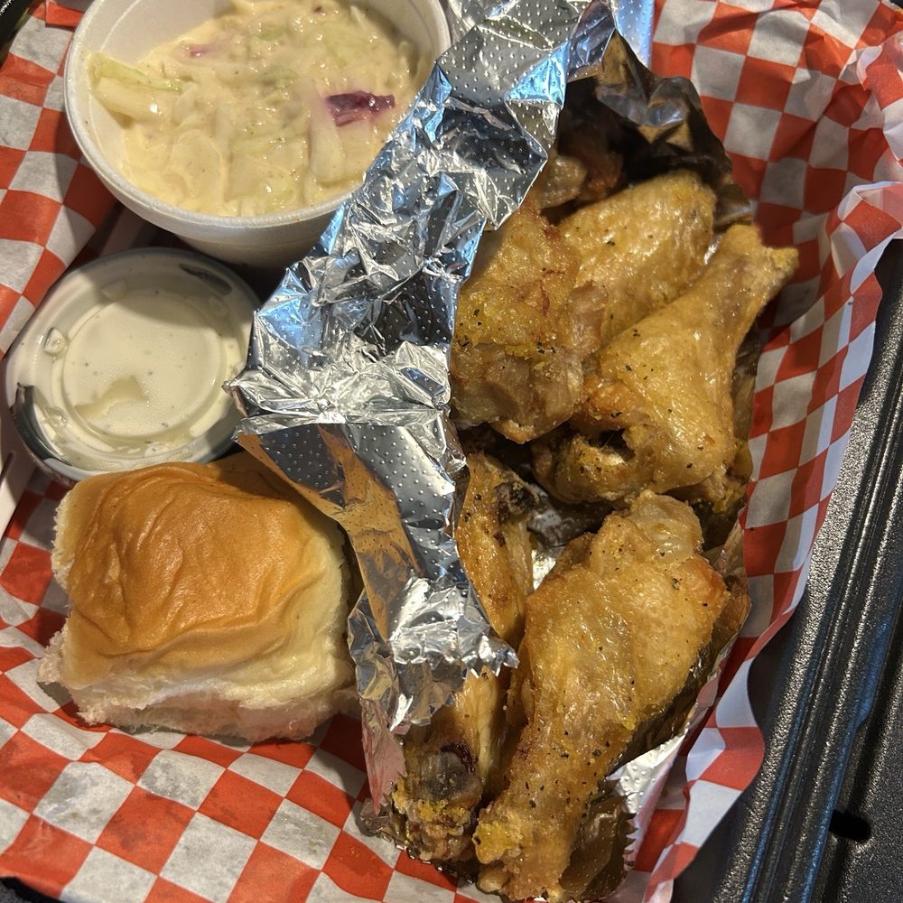 Wing Studio - Lemon pepper wings, roll and coleslaw with ranch dipping sauce - Chicken Wings Near Me - Raytown, Missouri Wing Studio - Lemon pepper wings, roll and coleslaw with ranch dipping sauce - Chicken Wings Near Me - Raytown, Missouri