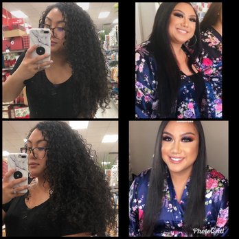 Mye’s Hair Design - My hair from Curly to straight. Don't let the picture fool you on the left my hair gets waaaay thicker than that lol. - Hair Salons Near Me - Irvine, California