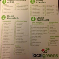 Local Greens - Solana Beach - Custom creation menu