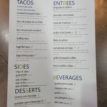 Holbox - menu october 2025 - Latin American Near Me - Los Angeles, California