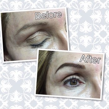 Doll Face Permanent Cosmetics - Before and after brows. Soft powder browse with a few wispy strokes. - Permanent Makeup Near Me - Walnut Creek,, California Doll Face Permanent Cosmetics - Before and after brows. Soft powder browse with a few wispy strokes. - Permanent Makeup Near Me - Walnut Creek,, California