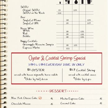 MONO+MONO - Happy Hour Menu - Korean Near Me - New York, New York