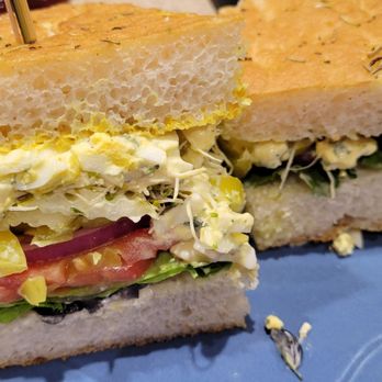 Paisan's Old World Deli & Catering - Gluten-Free Rosemary Focaccia Bread Egg Salad Sandwich - Delis Near Me - Reno, Nevada Paisan's Old World Deli & Catering - Gluten-Free Rosemary Focaccia Bread Egg Salad Sandwich - Delis Near Me - Reno, Nevada