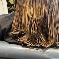 Fine Line Hair Design - See the uneven layering job in back