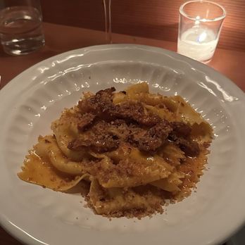 I Cavallini - Farfallone with calabrian chili butter and smoked pancetta - Italian Near Me - Brooklyn, New York I Cavallini - Farfallone with calabrian chili butter and smoked pancetta - Italian Near Me - Brooklyn, New York
